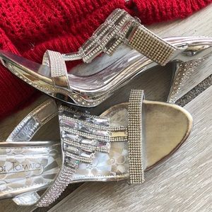 Silver high heels size 10